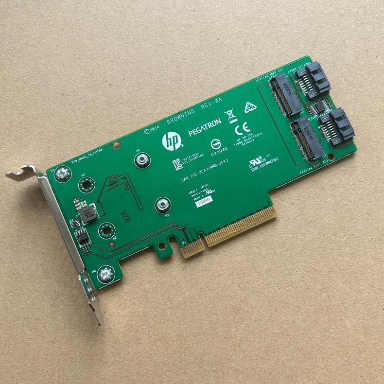 hpe hp 759505 001 sata m 2 dual drive pcie riser card 759238 001 02 hpe hp 759505 001 sata m 2 dual drive pcie riser card 759238 001 02