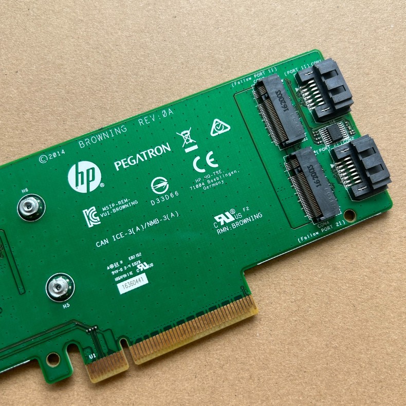hpe hp 759505 001 sata m 2 dual drive pcie riser card 759238 001 03 hpe hp 759505 001 sata m 2 dual drive pcie riser card 759238 001 03