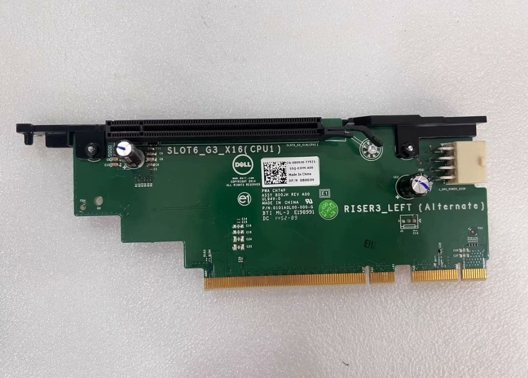 dell 0800jh 800jh slot 6 pcie 3 0 x16 riser 3 card for poweredge r730xd 01