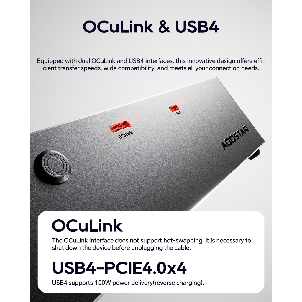 dock egpu oculink aoostar ag02 oculink usb4 kem nguon 800w 06