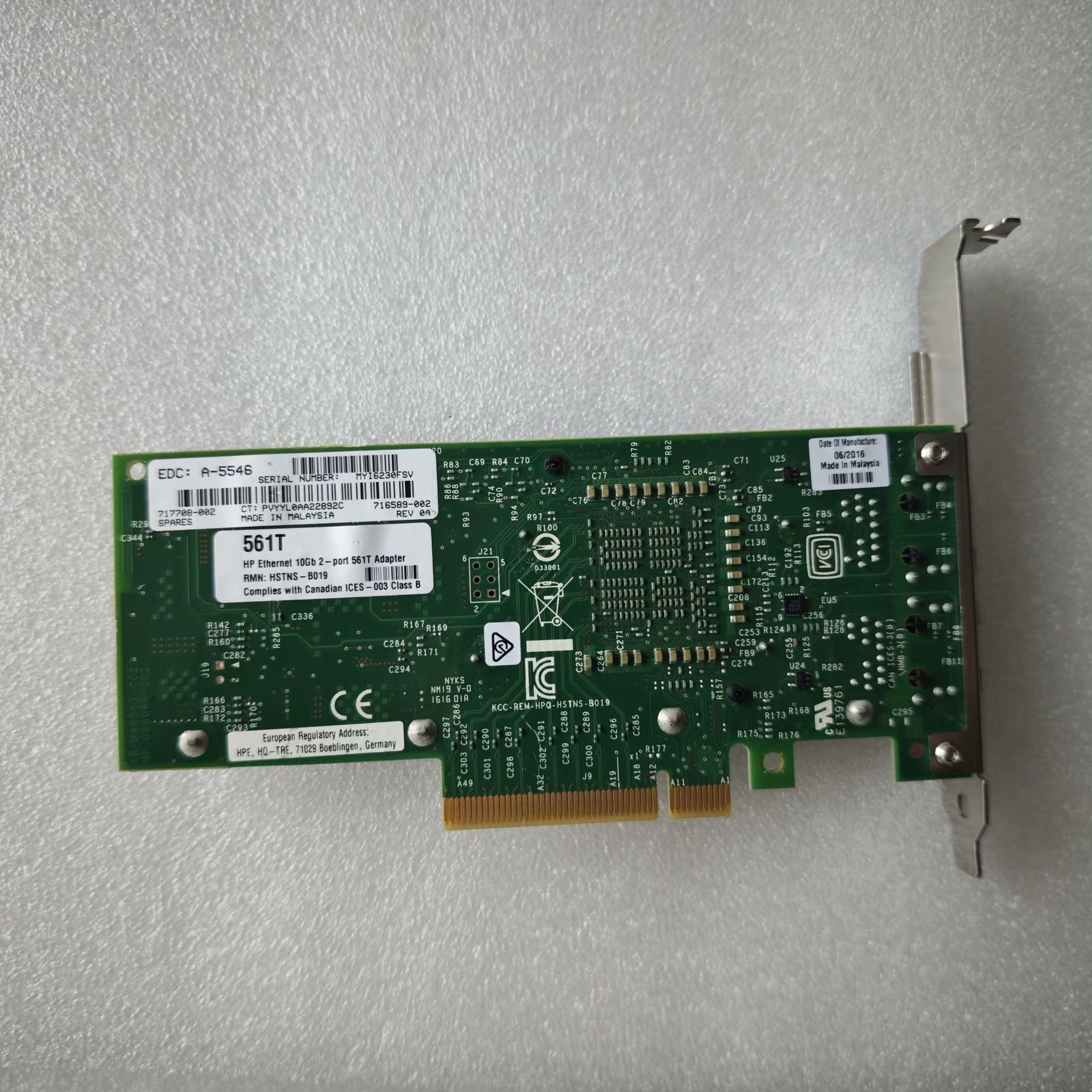 card lan hp 561t intel x540 t2 2 port 10gb base t rj45 02
