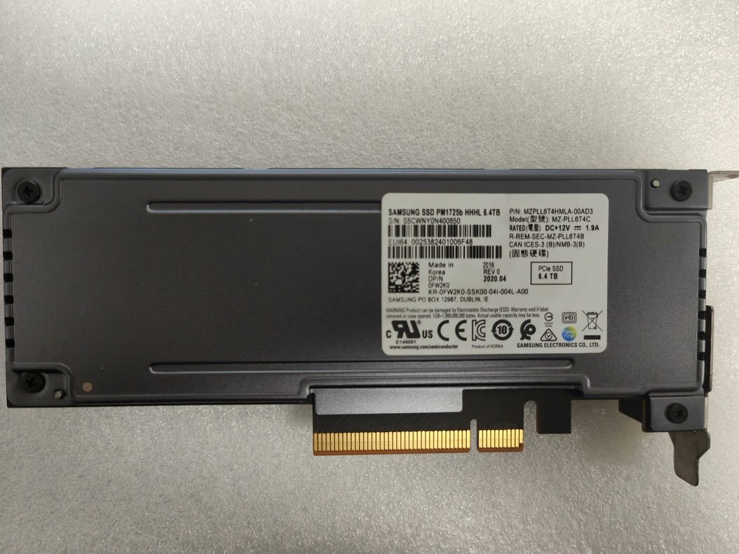 ssd enterprise samsung pm1725b hhhl 6 4tb nvme pcie x8 02